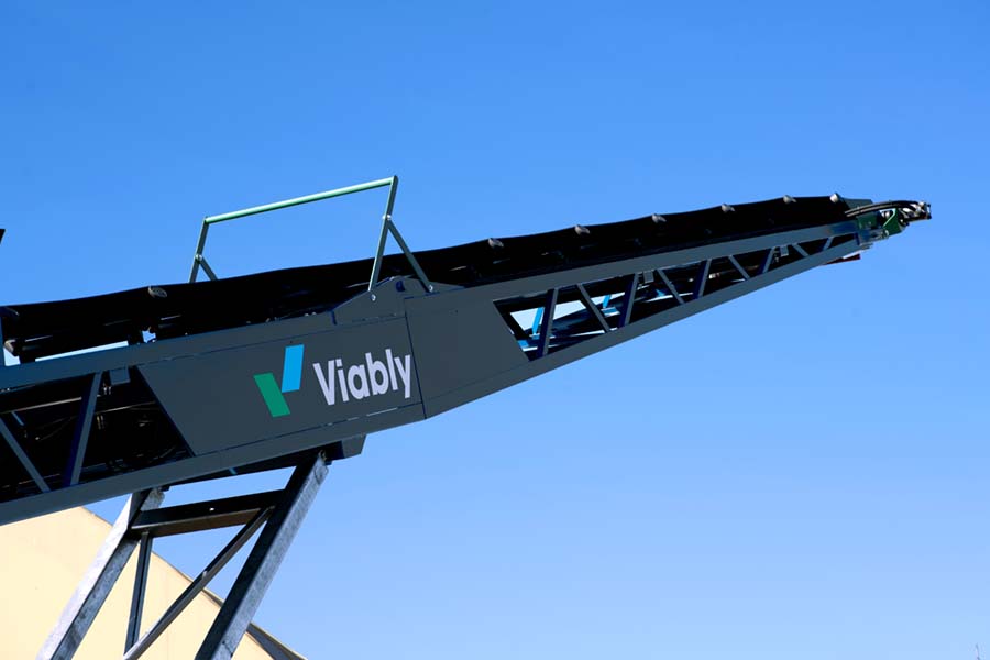 Closeup of a Viably mobile conveyor.